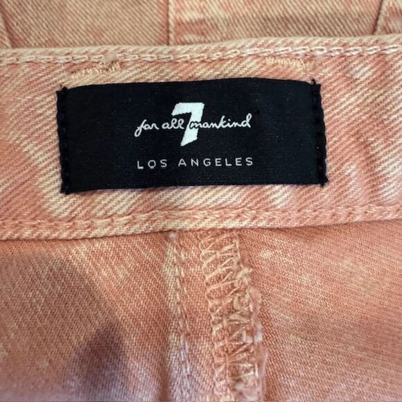 7 For All Mankind Monroe Cutoff Shorts Mineral Pink (Salmon / Peach) Size 26 - Picture 8 of 16